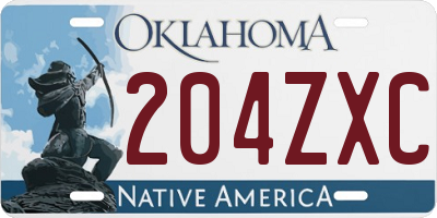 OK license plate 204ZXC