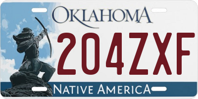 OK license plate 204ZXF