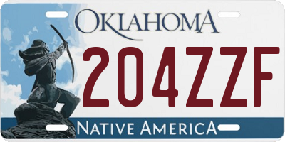 OK license plate 204ZZF