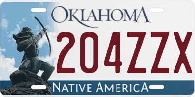 OK license plate 204ZZX