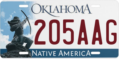 OK license plate 205AAG