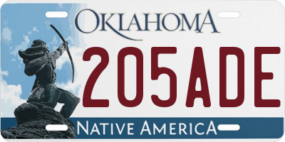 OK license plate 205ADE