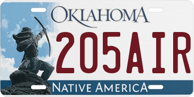 OK license plate 205AIR