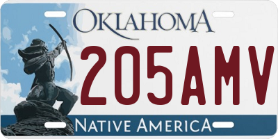 OK license plate 205AMV