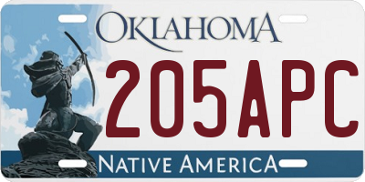 OK license plate 205APC