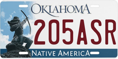 OK license plate 205ASR