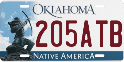 OK license plate 205ATB