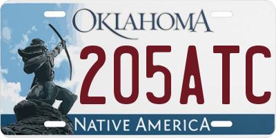 OK license plate 205ATC