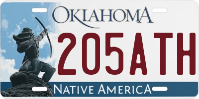 OK license plate 205ATH