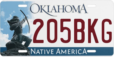 OK license plate 205BKG