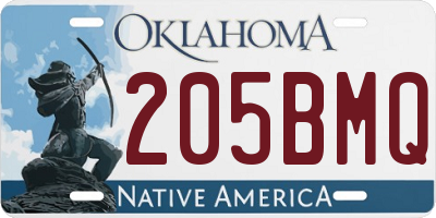 OK license plate 205BMQ