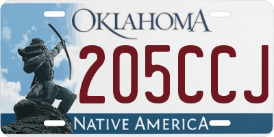 OK license plate 205CCJ