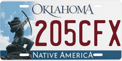 OK license plate 205CFX