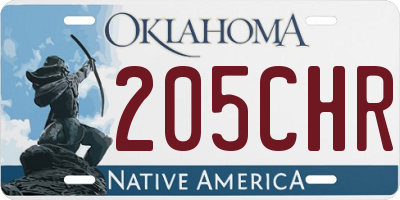 OK license plate 205CHR