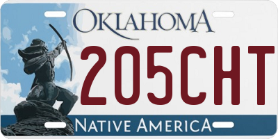 OK license plate 205CHT