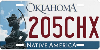 OK license plate 205CHX
