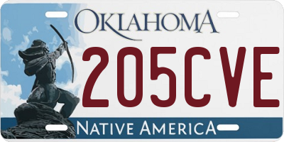 OK license plate 205CVE
