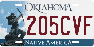 OK license plate 205CVF