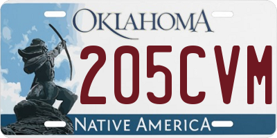 OK license plate 205CVM