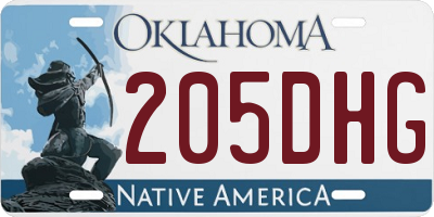 OK license plate 205DHG
