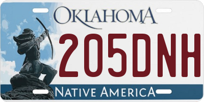 OK license plate 205DNH