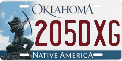 OK license plate 205DXG