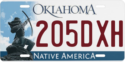 OK license plate 205DXH