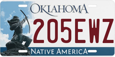OK license plate 205EWZ