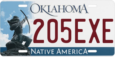 OK license plate 205EXE
