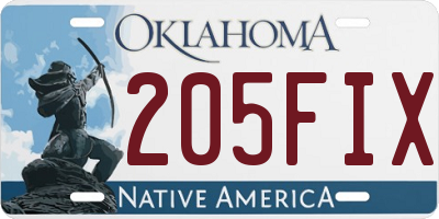 OK license plate 205FIX