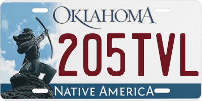 OK license plate 205TVL