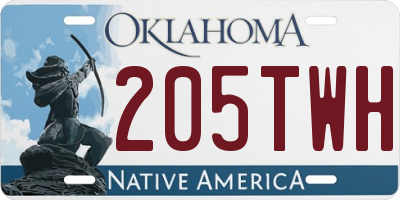 OK license plate 205TWH