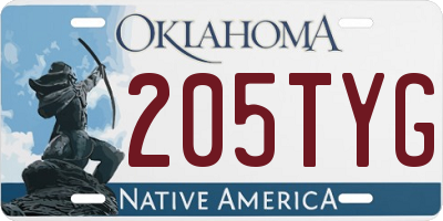 OK license plate 205TYG