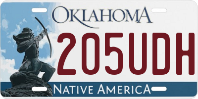 OK license plate 205UDH