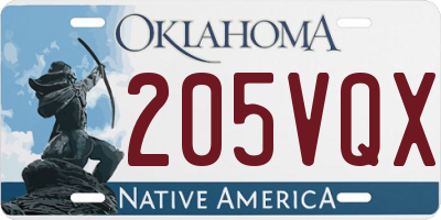 OK license plate 205VQX