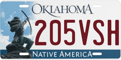 OK license plate 205VSH