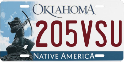 OK license plate 205VSU