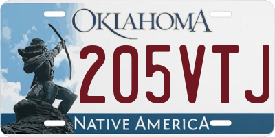 OK license plate 205VTJ