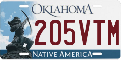 OK license plate 205VTM
