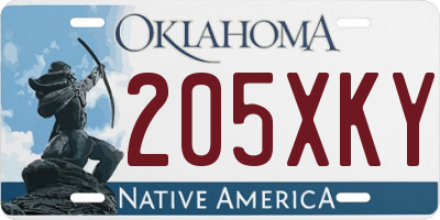 OK license plate 205XKY