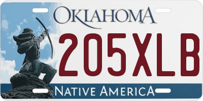 OK license plate 205XLB