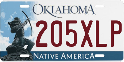 OK license plate 205XLP