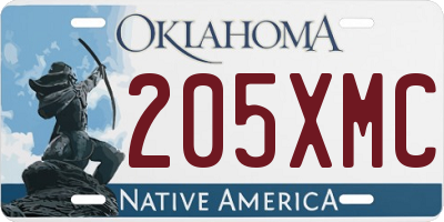 OK license plate 205XMC