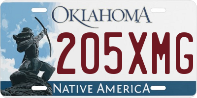 OK license plate 205XMG
