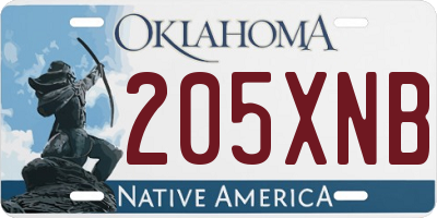 OK license plate 205XNB