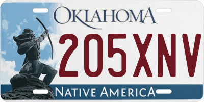 OK license plate 205XNV
