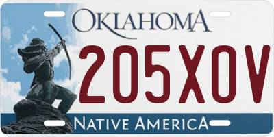 OK license plate 205XOV