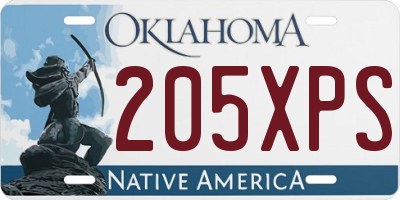 OK license plate 205XPS