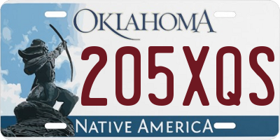 OK license plate 205XQS
