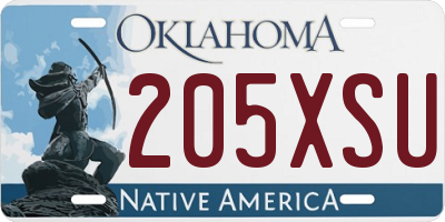 OK license plate 205XSU